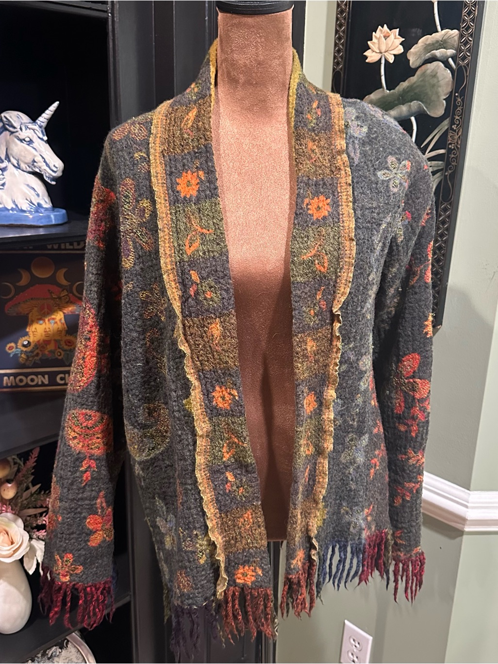The J. Peterman Company 100% Wool Fringe Jacket